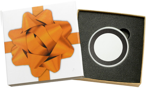 SilverTowne Natural Kraft Paper Gift Box with Orange Bow Box Sleeve